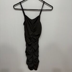 Teen SHEIN Black Ruched Mini Dress Size: 12-13Y